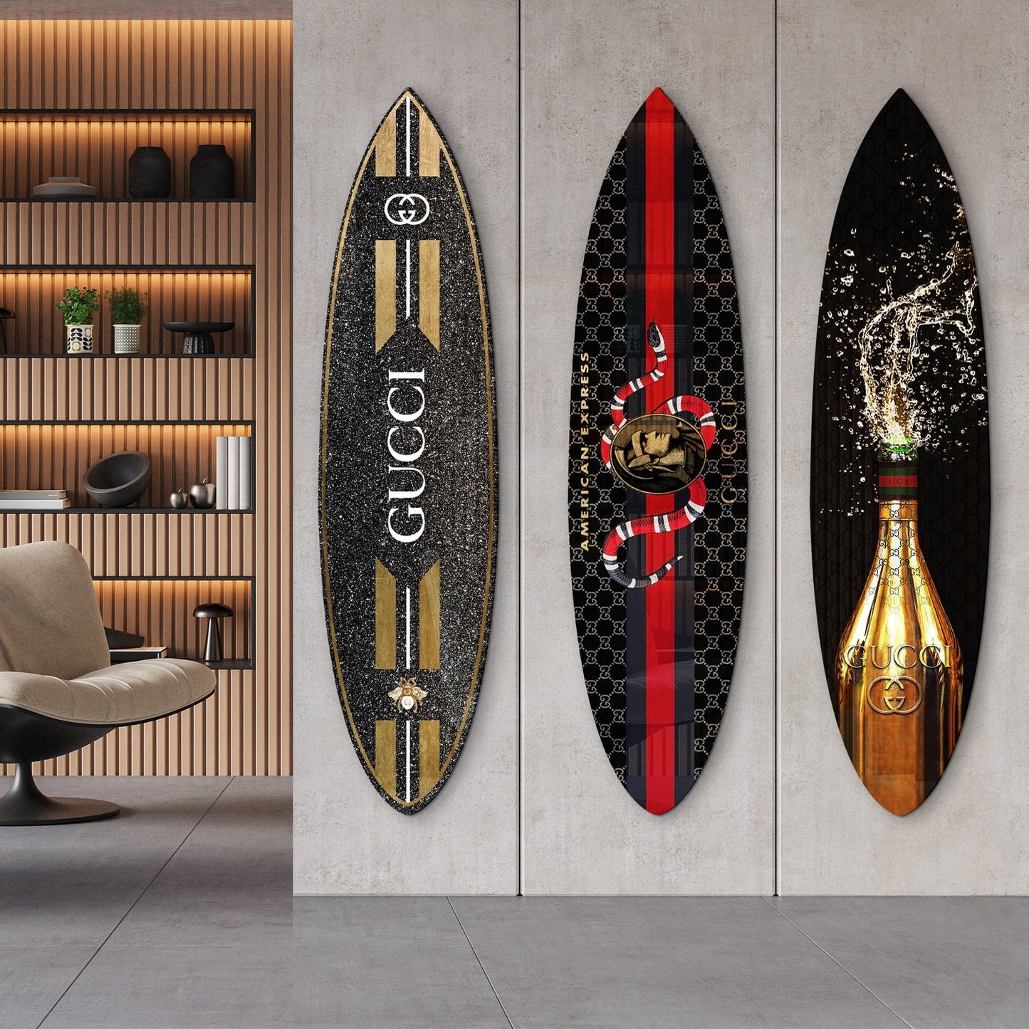 Midnight Luxe | Surfboard Gallery Wall