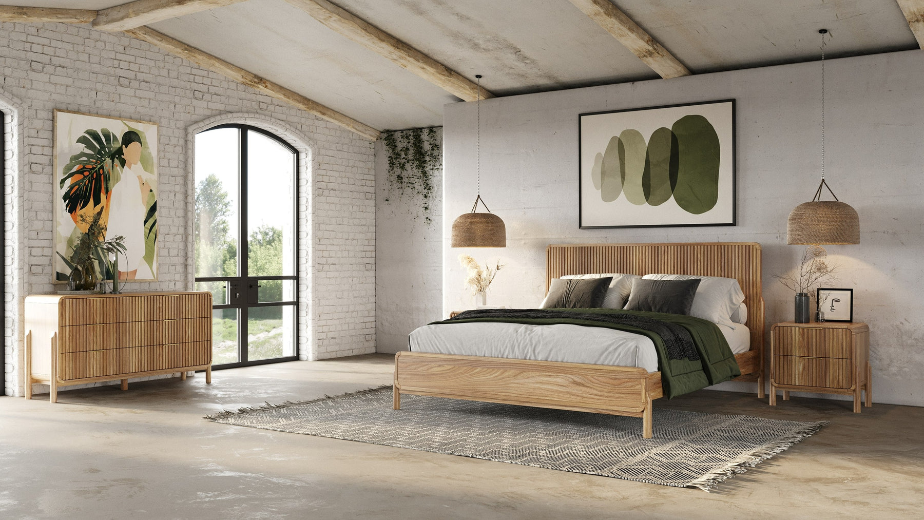 Mikala - Modern Natural Oak Bedroom Set
