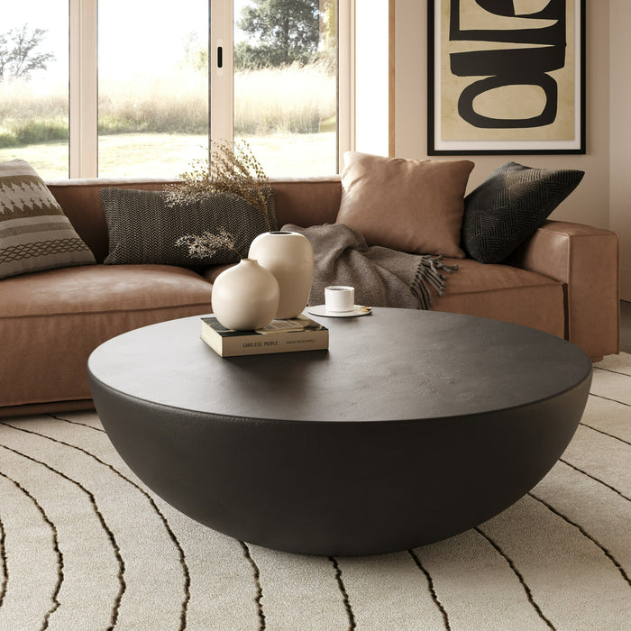 Bronte - Modern Black Concrete Round Coffee Table