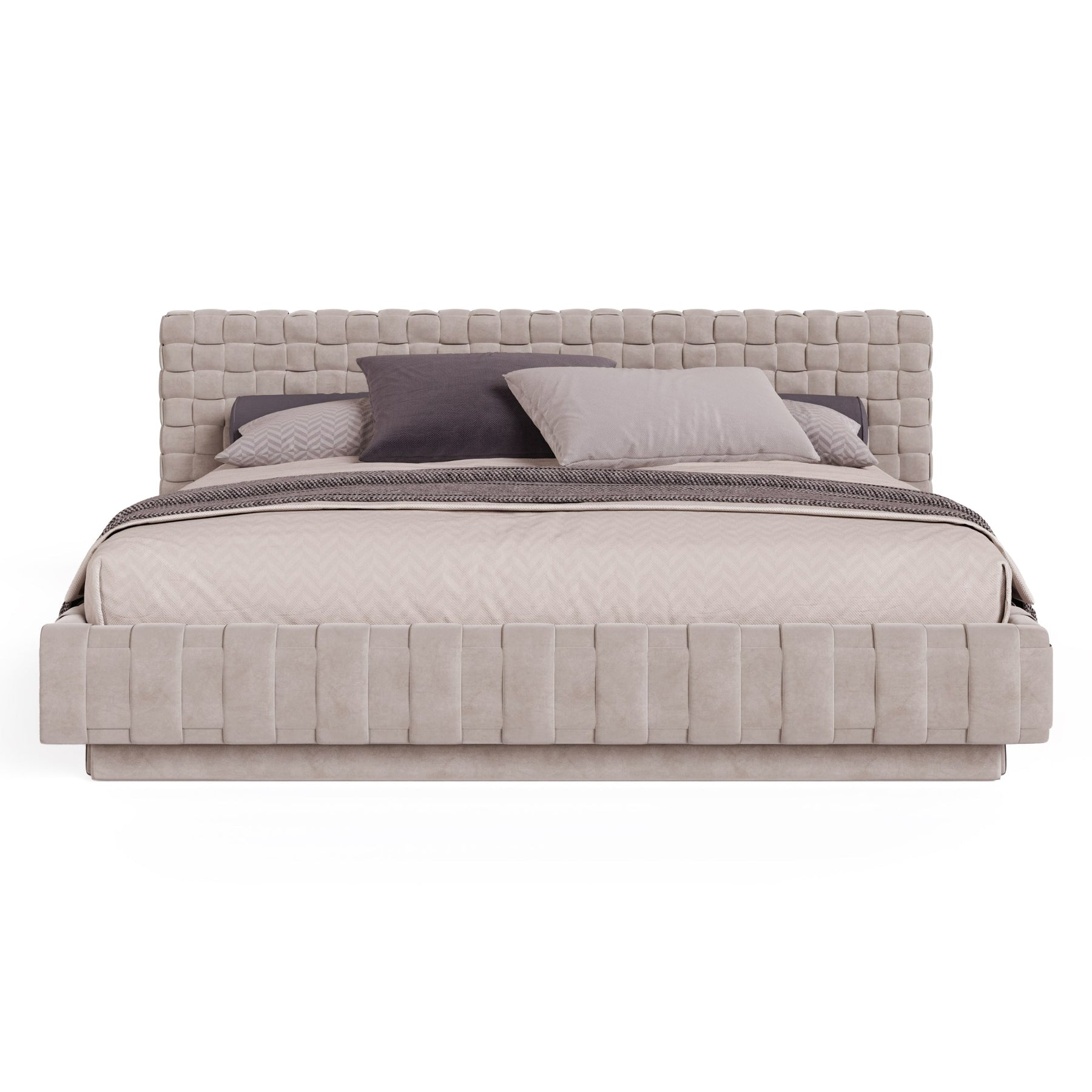 Concord - Modern Light Grey Velvet Bed