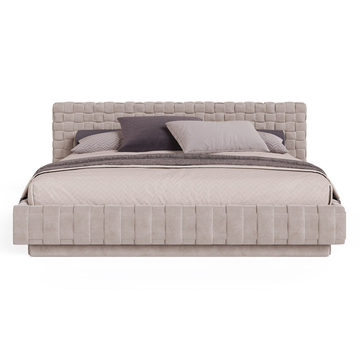 Concord - Modern Light Grey Velvet Bed