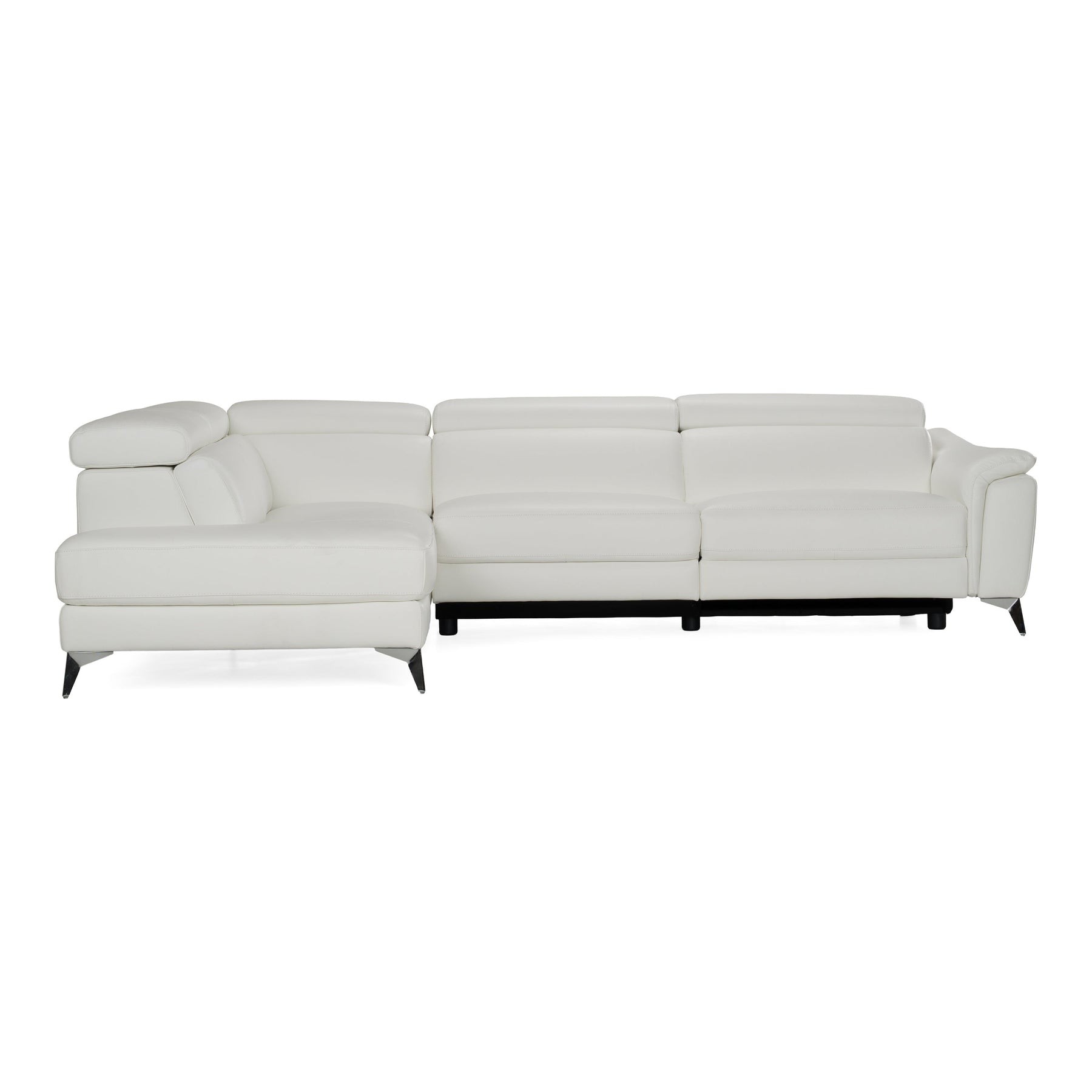 Monte Carlo - Italian Modern White Leather Left Facing Sectional Sofa