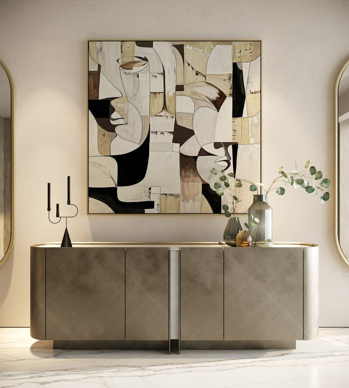 Moorgate - Modern Travertine Ceramic + Bronze Buffet
