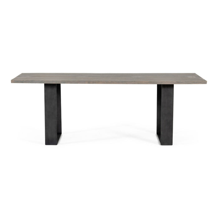 Murphy - Modern Grey Aged Oak & Black Metal Dining Table