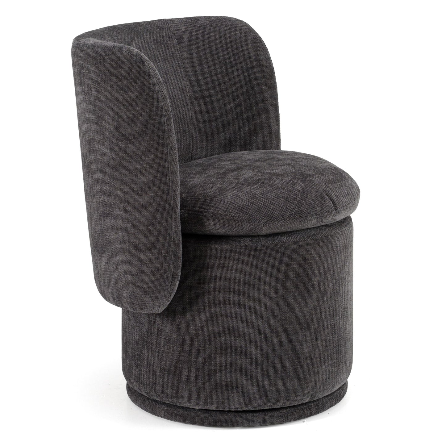 Norris - Modern Dark Grey Fabric Swivel Dining Chair