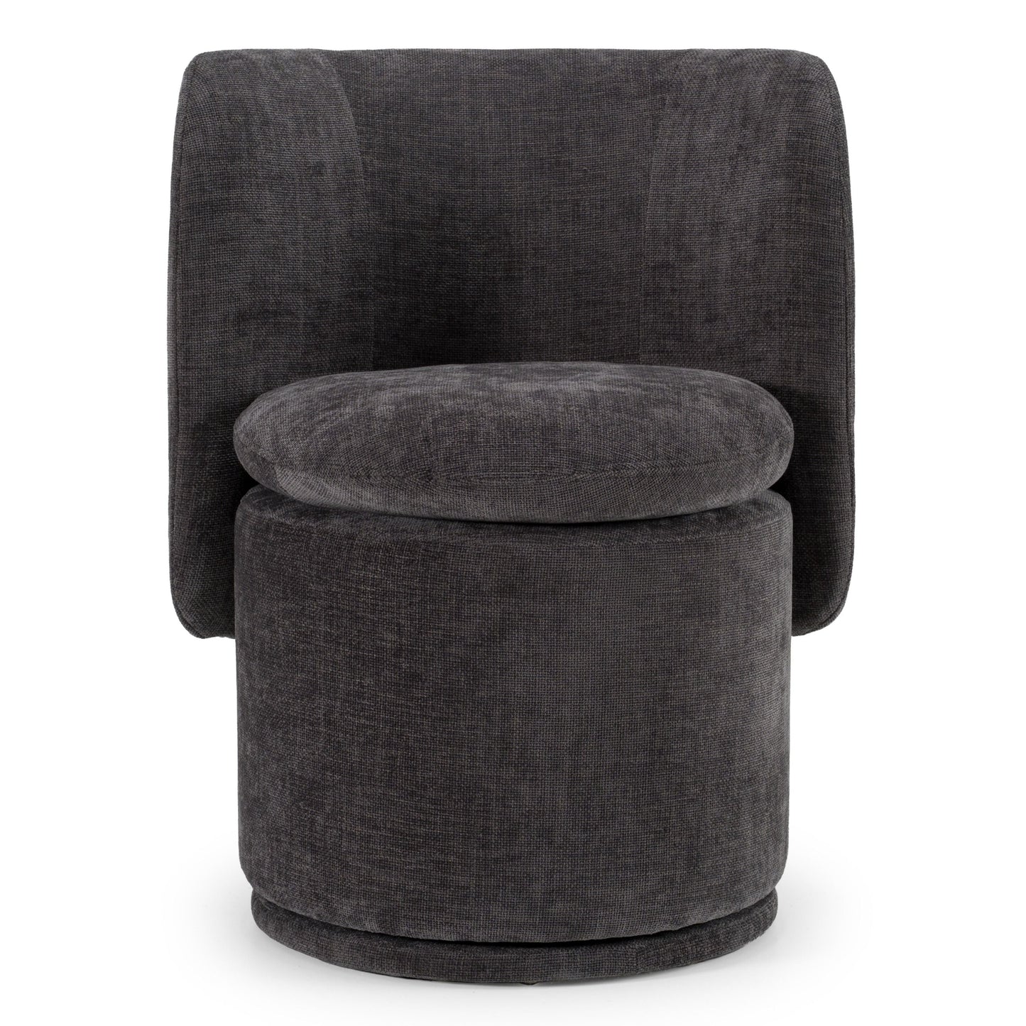Norris - Modern Dark Grey Fabric Swivel Dining Chair