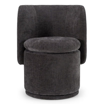 Norris - Modern Dark Grey Fabric Swivel Dining Chair