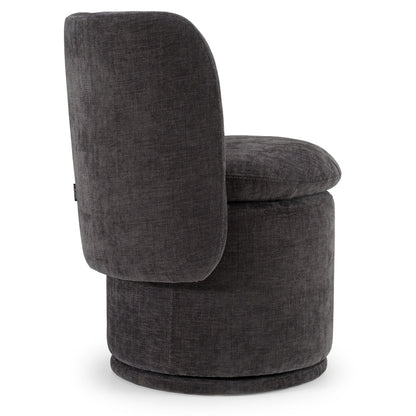 Norris - Modern Dark Grey Fabric Swivel Dining Chair