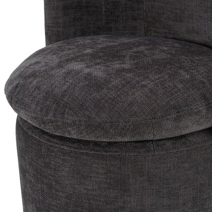 Norris - Modern Dark Grey Fabric Swivel Dining Chair