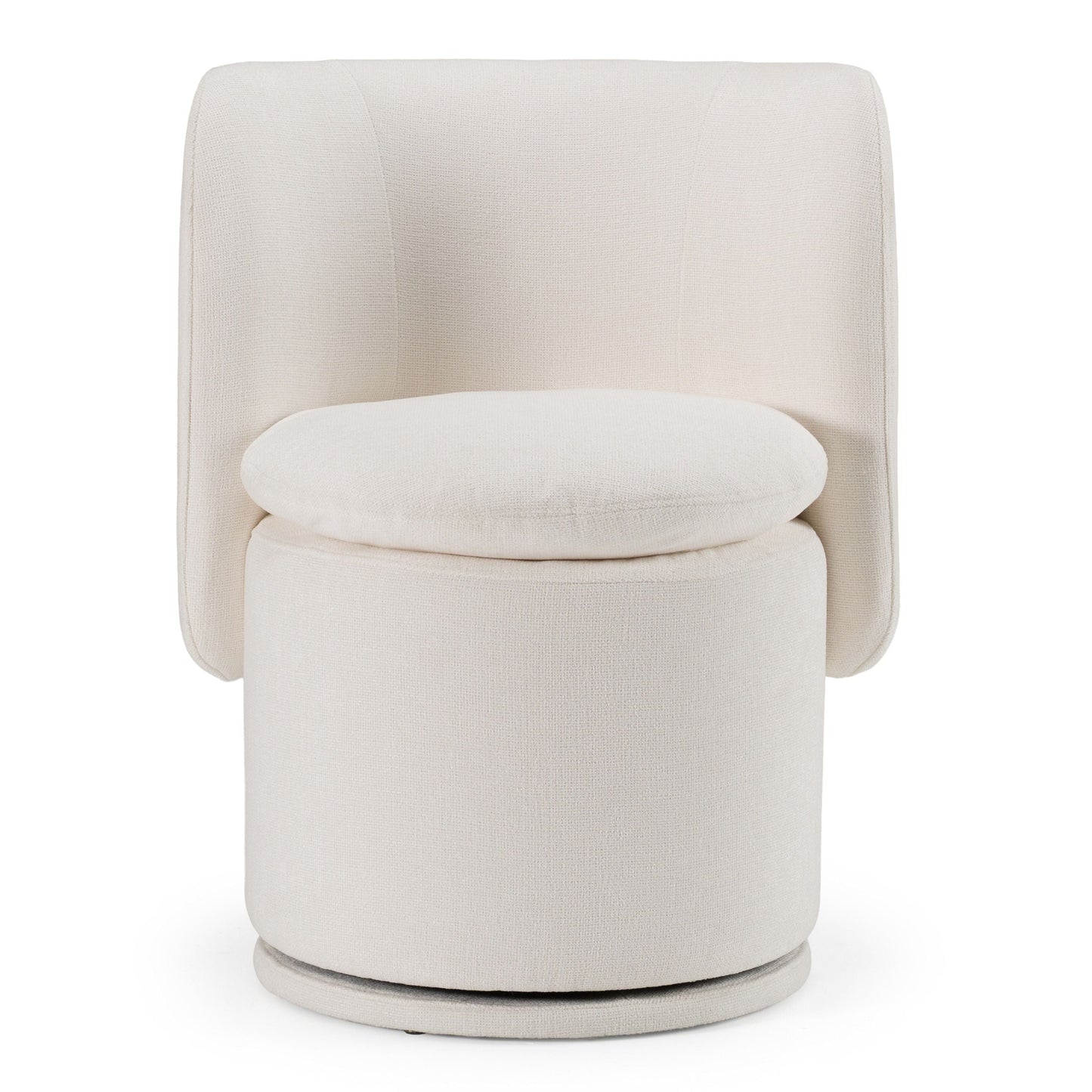 Norris - Modern Ivory Fabric Swivel Dining Chair