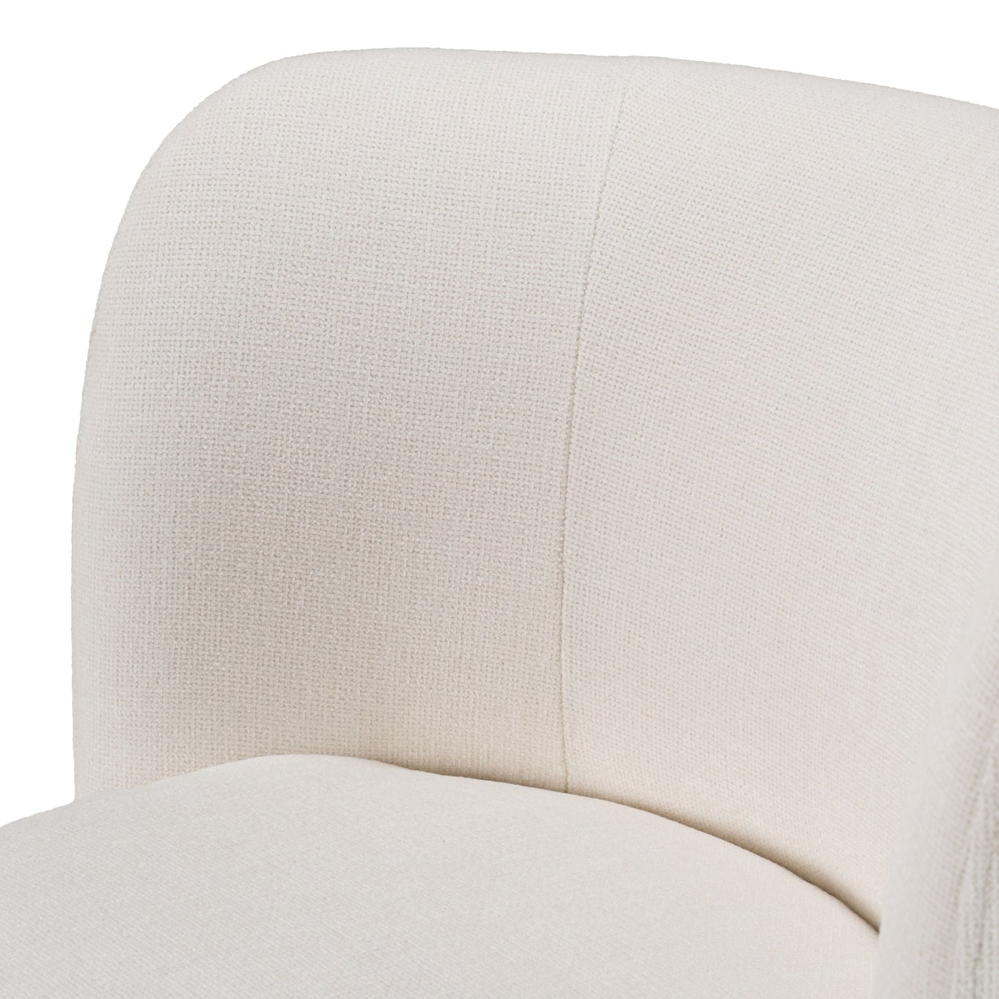 Norris - Modern Ivory Fabric Swivel Dining Chair