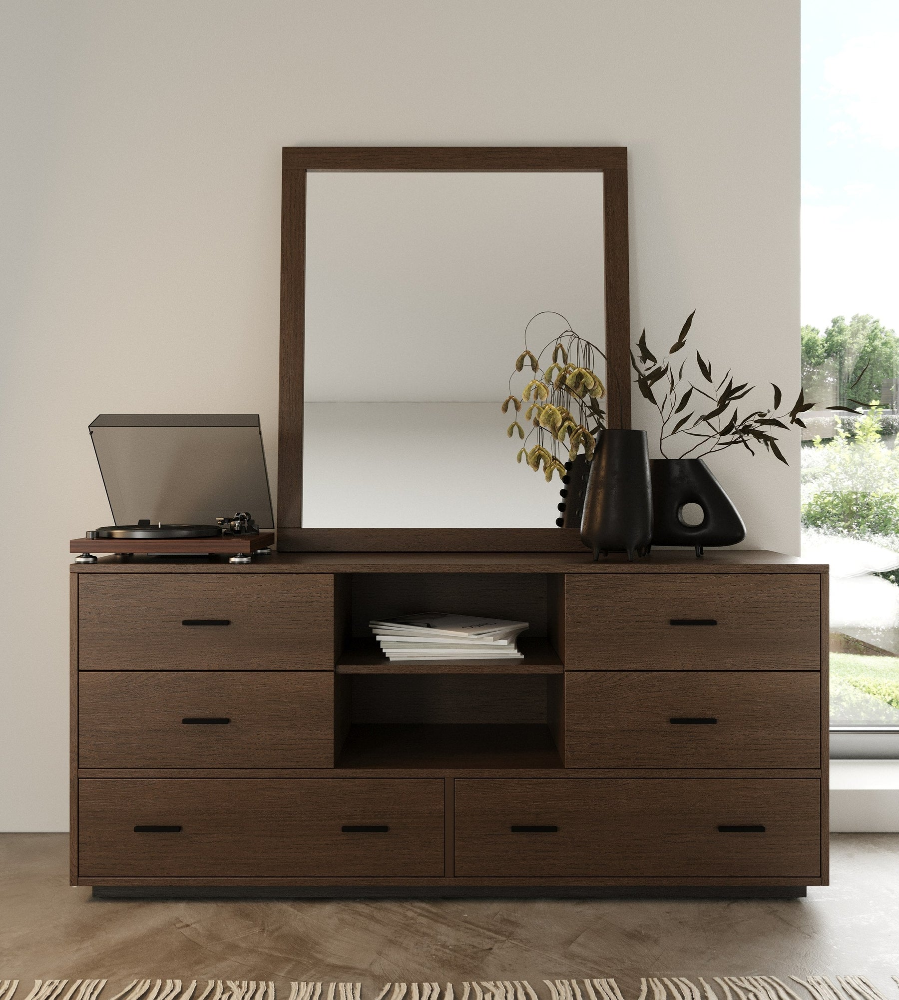 Fantasia - Contemporary Dark Walnut Dresser