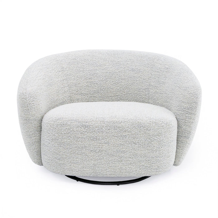 Omaha - Modern Swivel Off White Fabric Chair