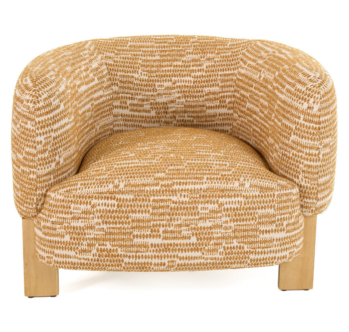 Optima - Mid-Century Modern Orange Fabric Accent Chair