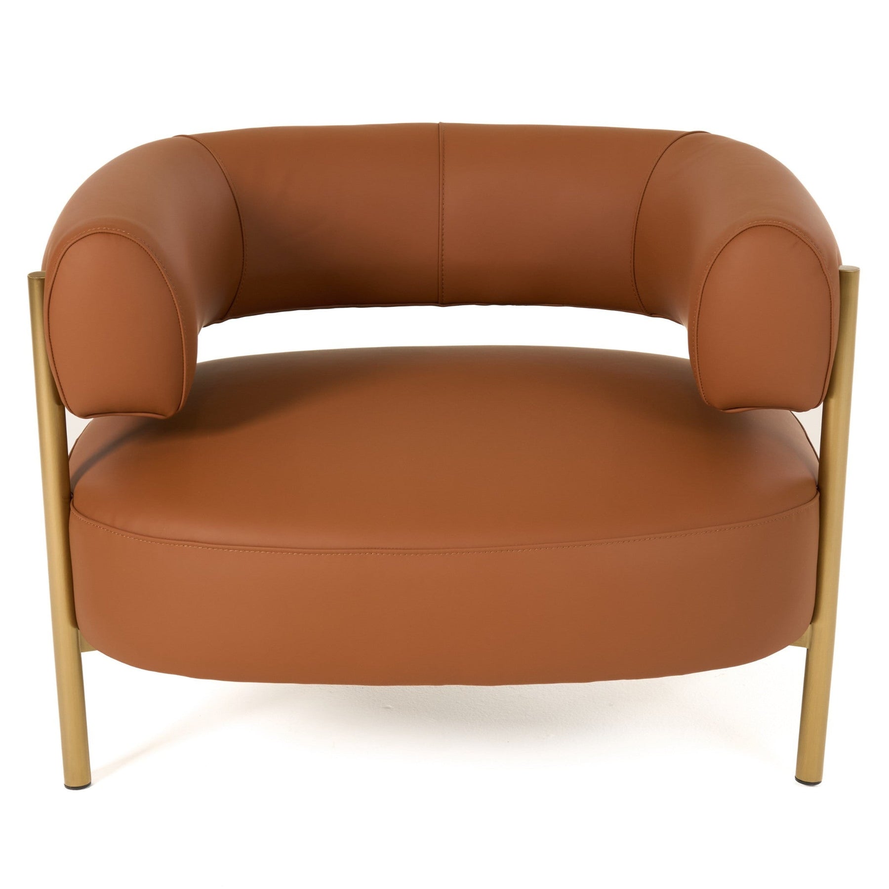 Ozona - Modern Rust Leather Accent Chair
