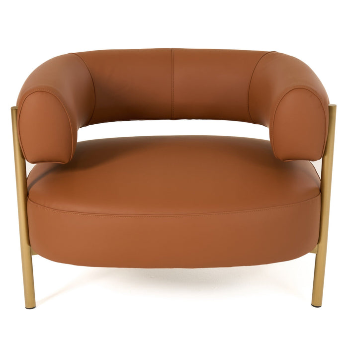 Ozona - Modern Rust Leather Accent Chair