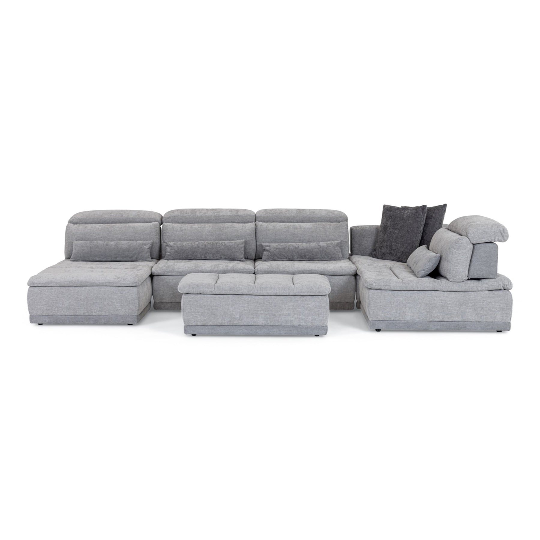 Panorama - Italian Modern Grey Fabric Modular Sectional Sofa