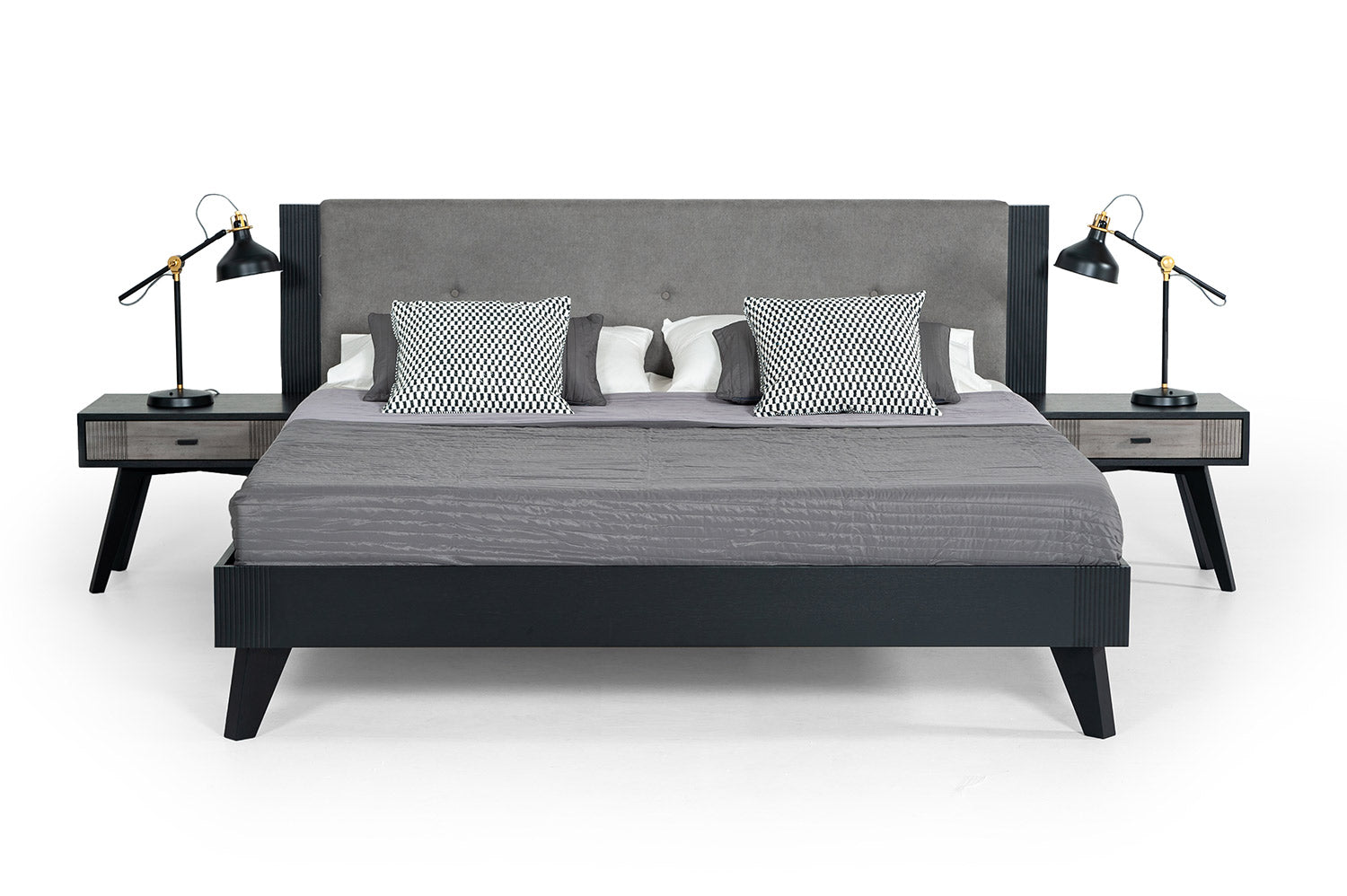 Panther Contemporary Grey & Black Bed