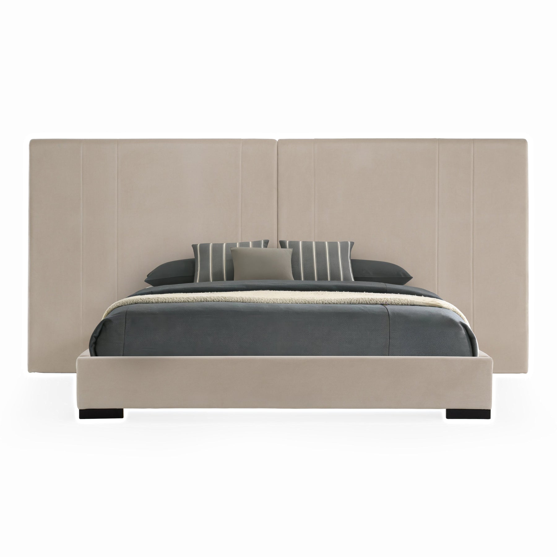 Penrose - Modern Beige Fabric Bed