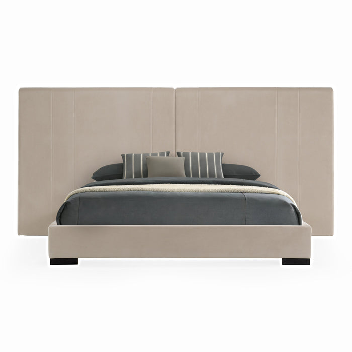Penrose - Modern Beige Fabric Bed