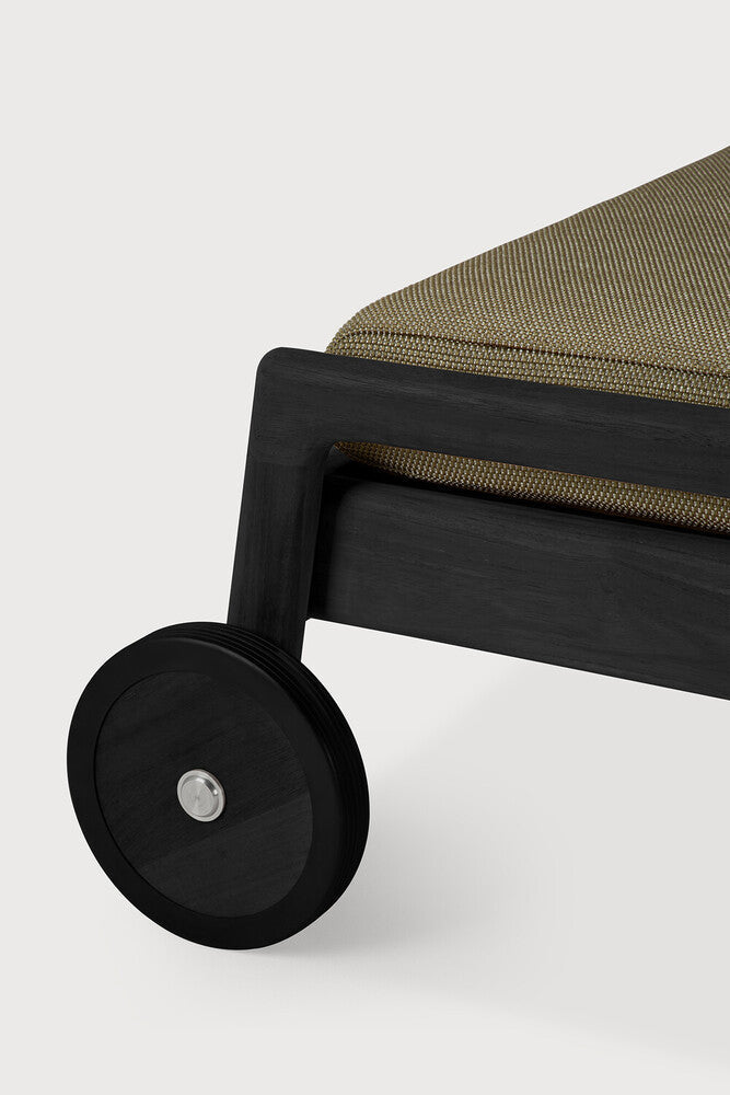 Green Teak Black Jack Outdoor Adjustable Lounger