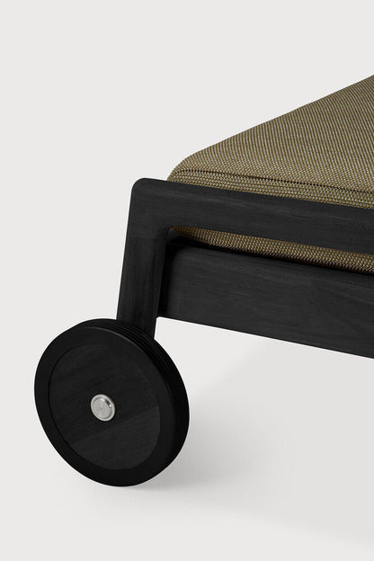 Green Teak Black Jack Outdoor Adjustable Lounger