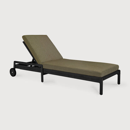 Green Teak Black Jack Outdoor Adjustable Lounger