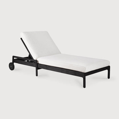 Off White Teak Black Jack Outdoor Adjustable Lounger