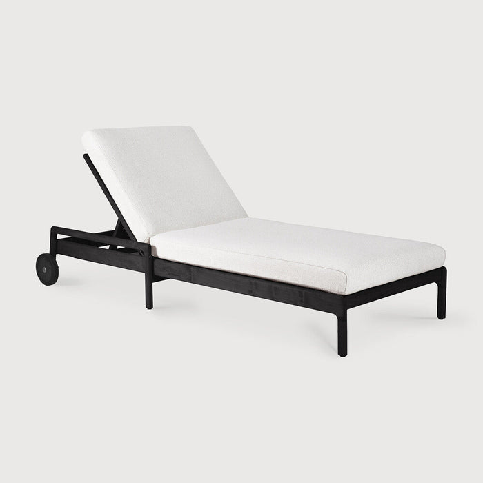 Off White Teak Black Jack Outdoor Adjustable Lounger