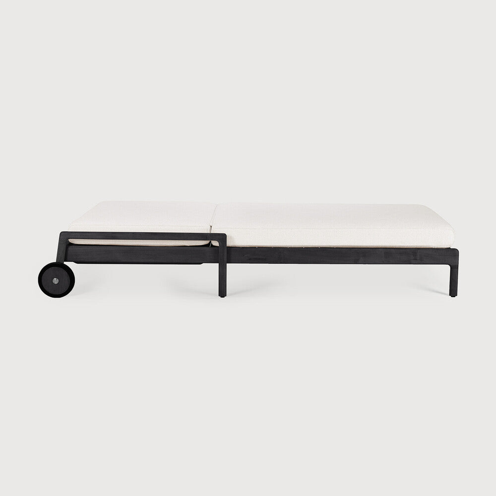 Off White Teak Black Jack Outdoor Adjustable Lounger