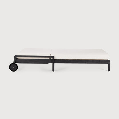 Off White Teak Black Jack Outdoor Adjustable Lounger