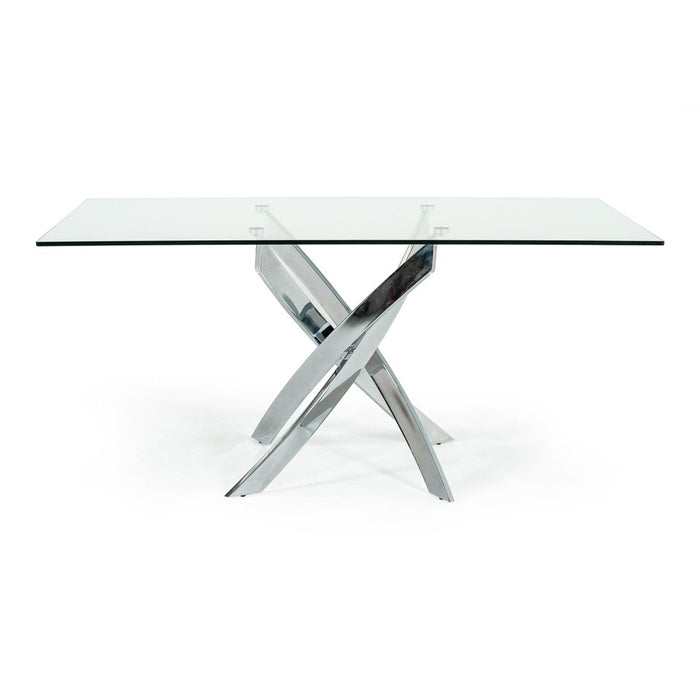 Pyrite Modern Rectangular Glass Dining Table