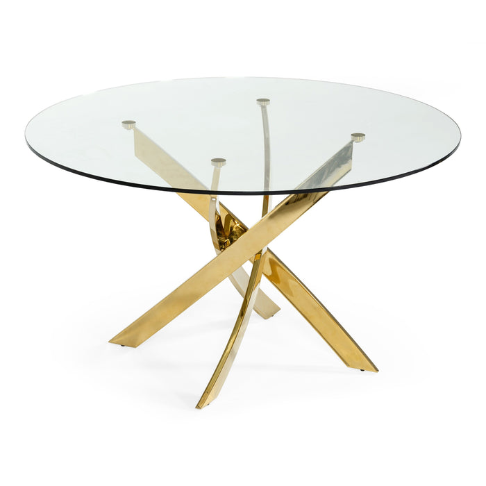 Pyrite - Modern Round Glass Dining Table
