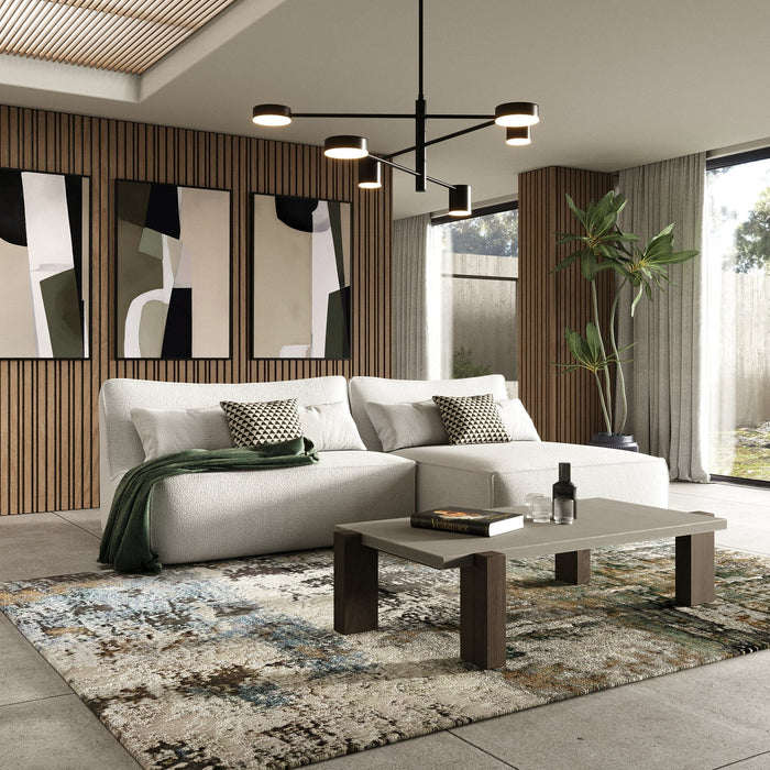 Racine - Modern White Fabric Modular Sectional Sofa