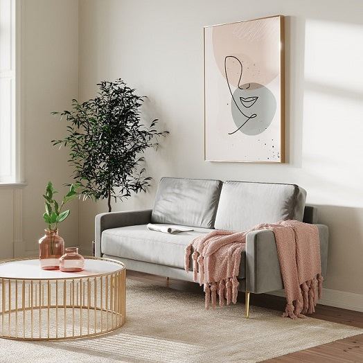 Huffine - Modern Grey Fabric Sofa