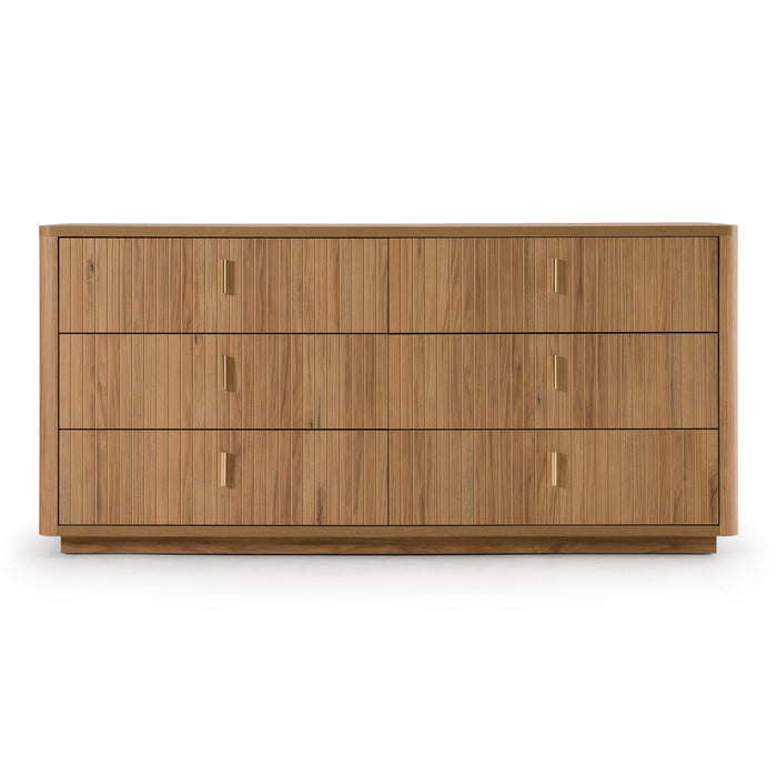 Roma - Modern Oak + Gold Dresser