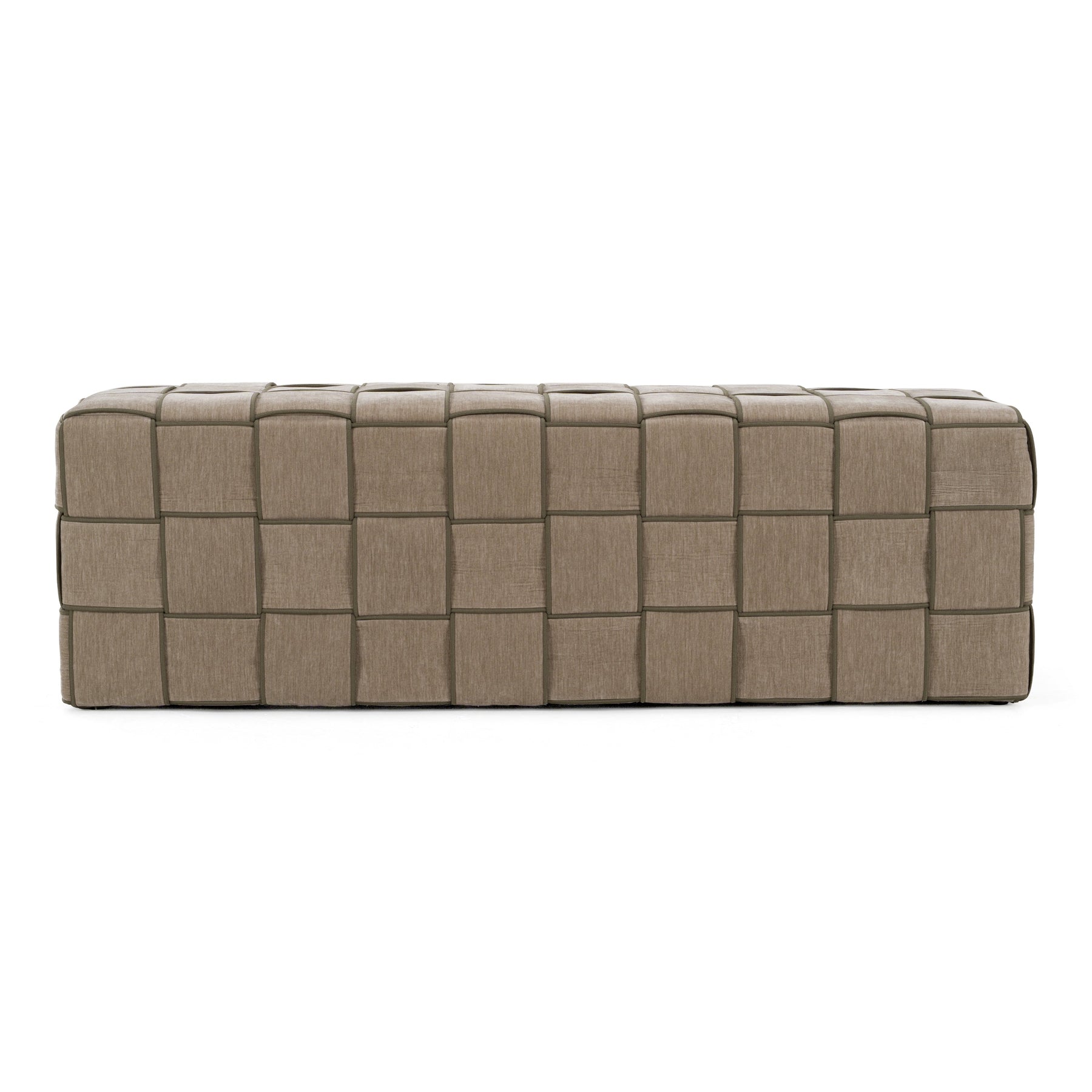 Rousey - Modern Taupe Fabric Bench