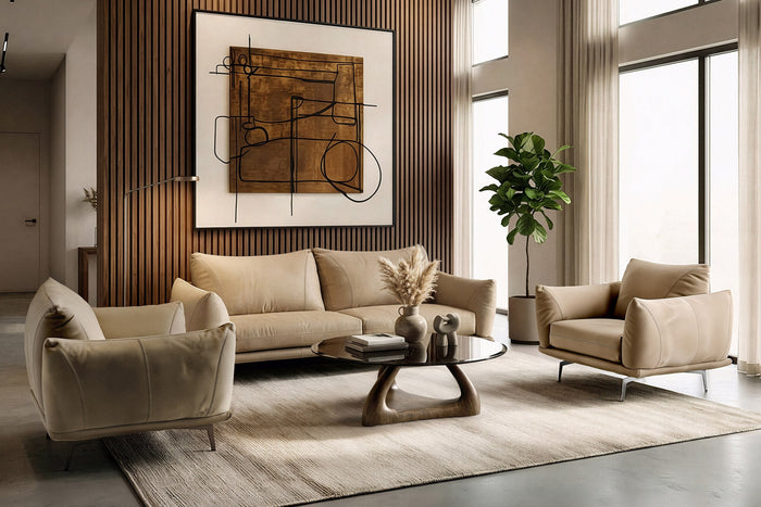 Saint Tropez - Modern Italian Beige Leather Sofa