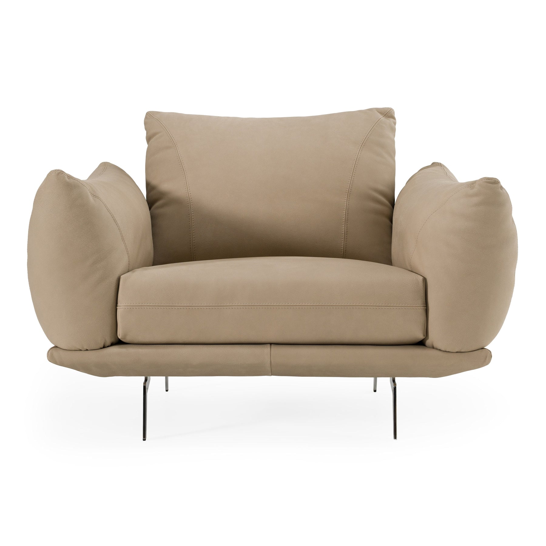 Saint Tropez - Modern Italian Beige Leather Accent Chair