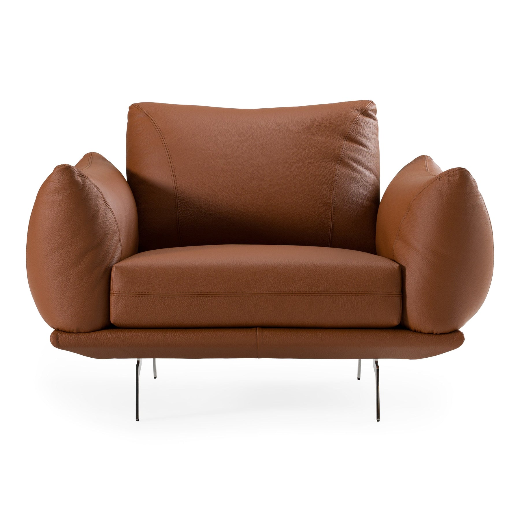 Saint Tropez - Modern Italian Cognac Leather Accent Chair
