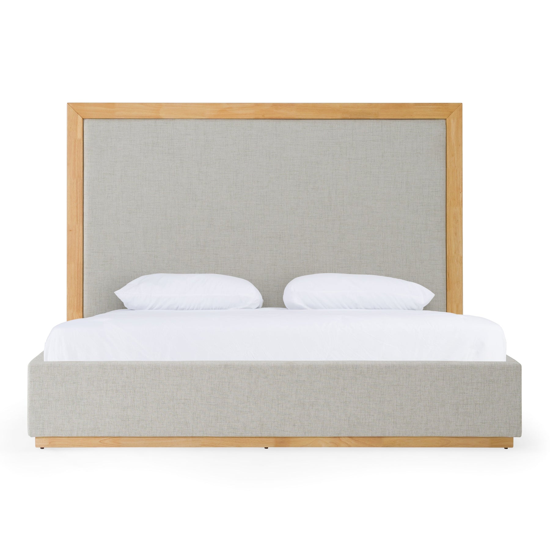 Santa Barbara - Modern Grey Fabric + Natural Bed