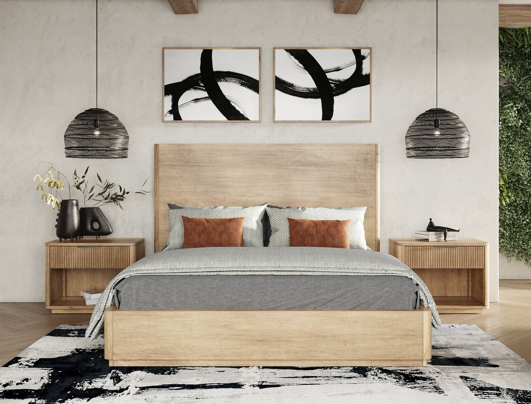 Santa Monica - Modern Natural Oak Bedroom Set