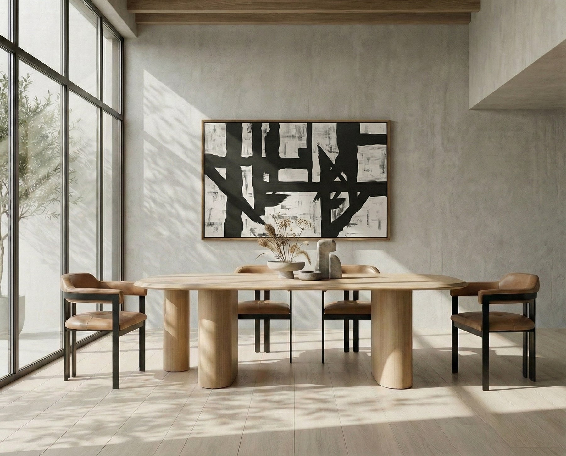 Summit - Modern 87" Natural Ash Dining Table