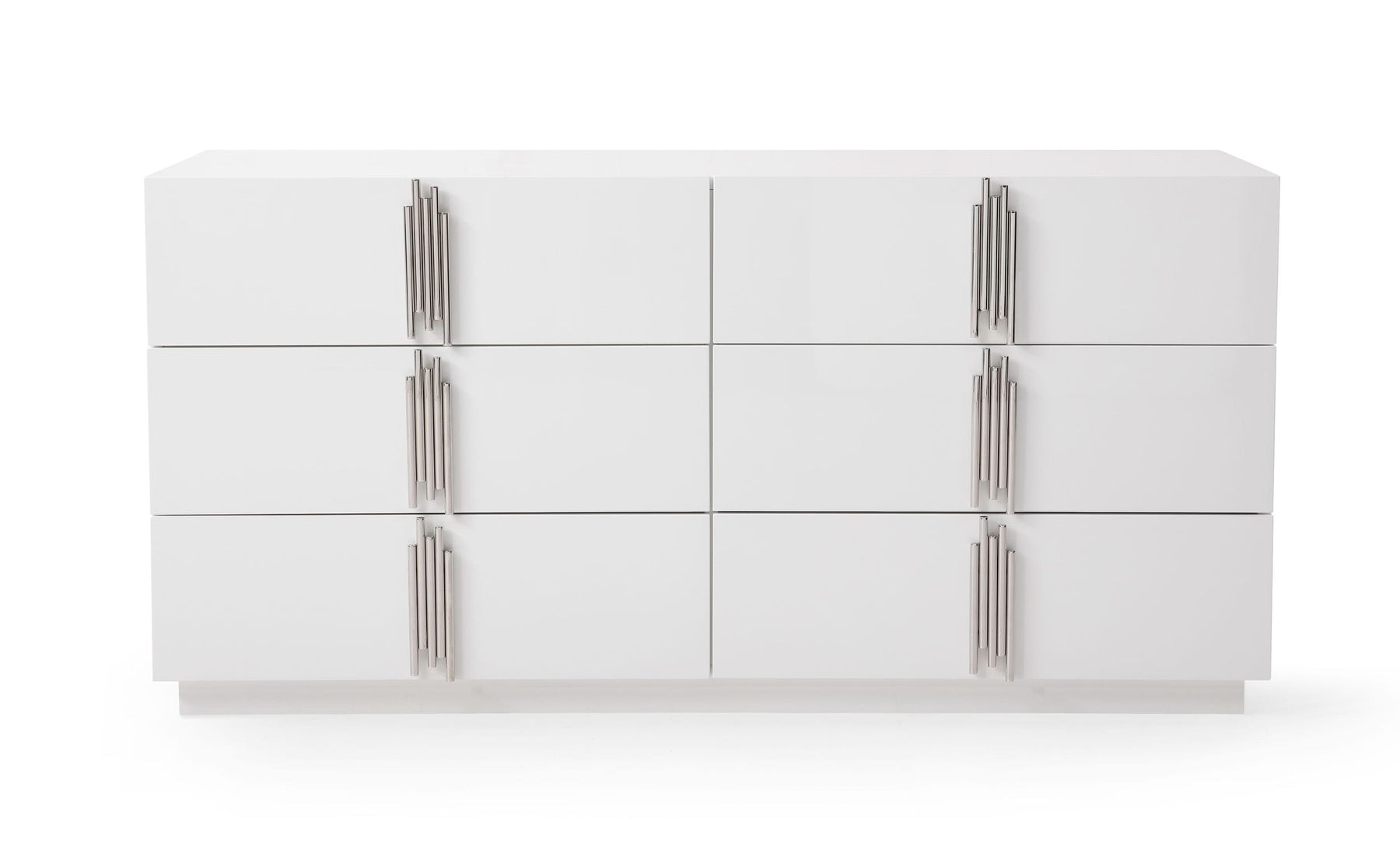 Token - Modern White & Stainless Steel Dresser