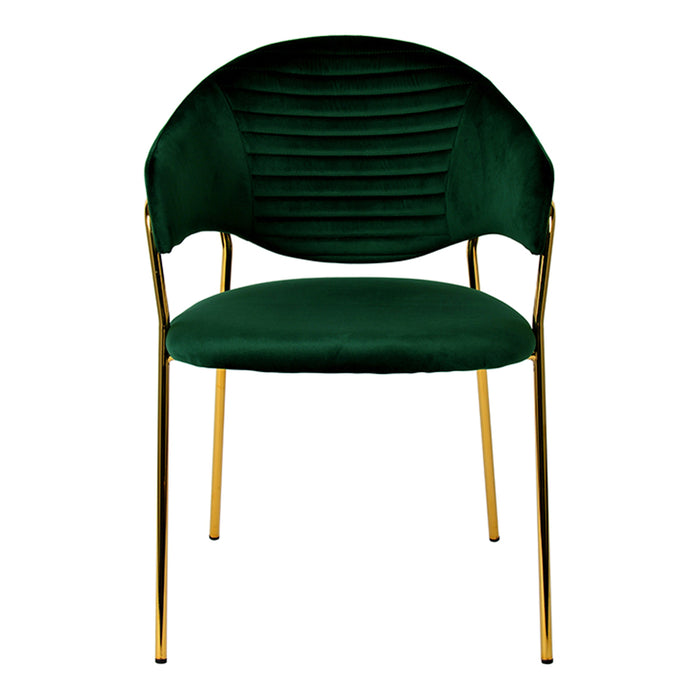 Trevor Modern Green Velvet & Gold Dining Chair (Set of 2)