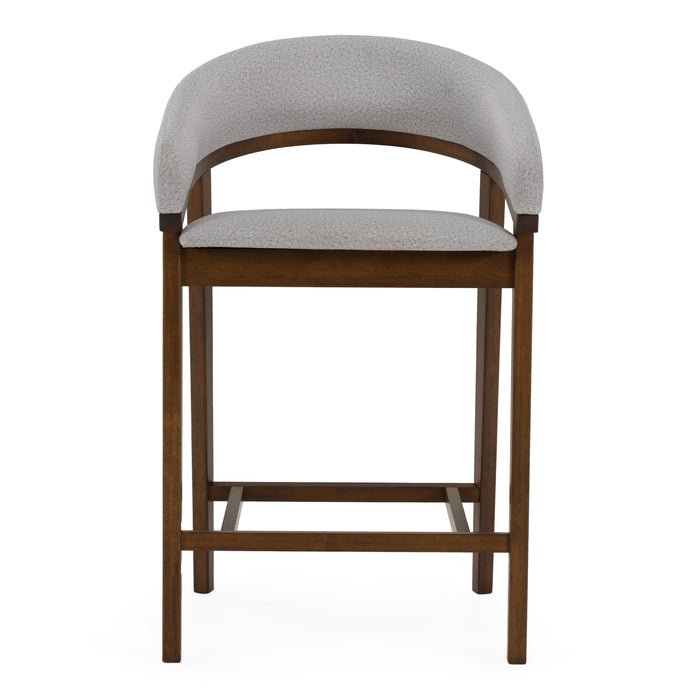 Truman - Mid-Century Modern Grey + Walnut Counter Chair (Set of 2)