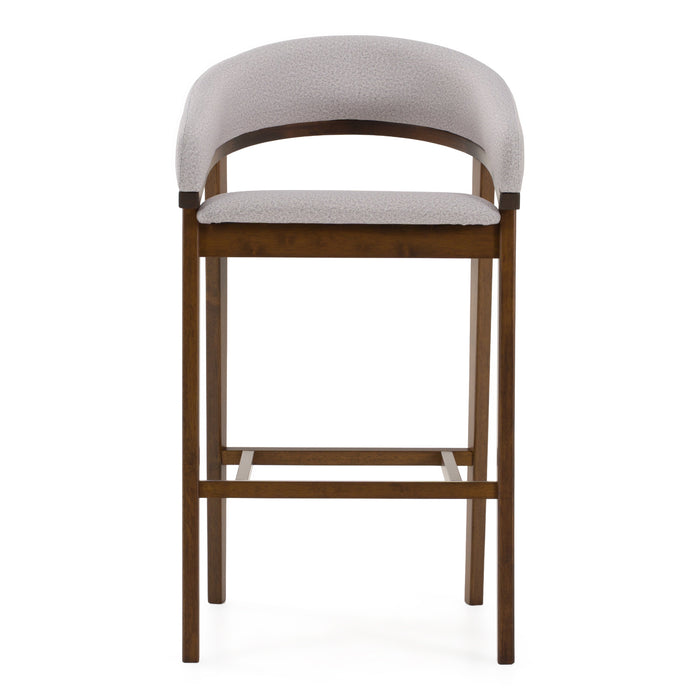 Truman - Mid-Century Modern Grey + Walnut Bar Chair (Set of 2)