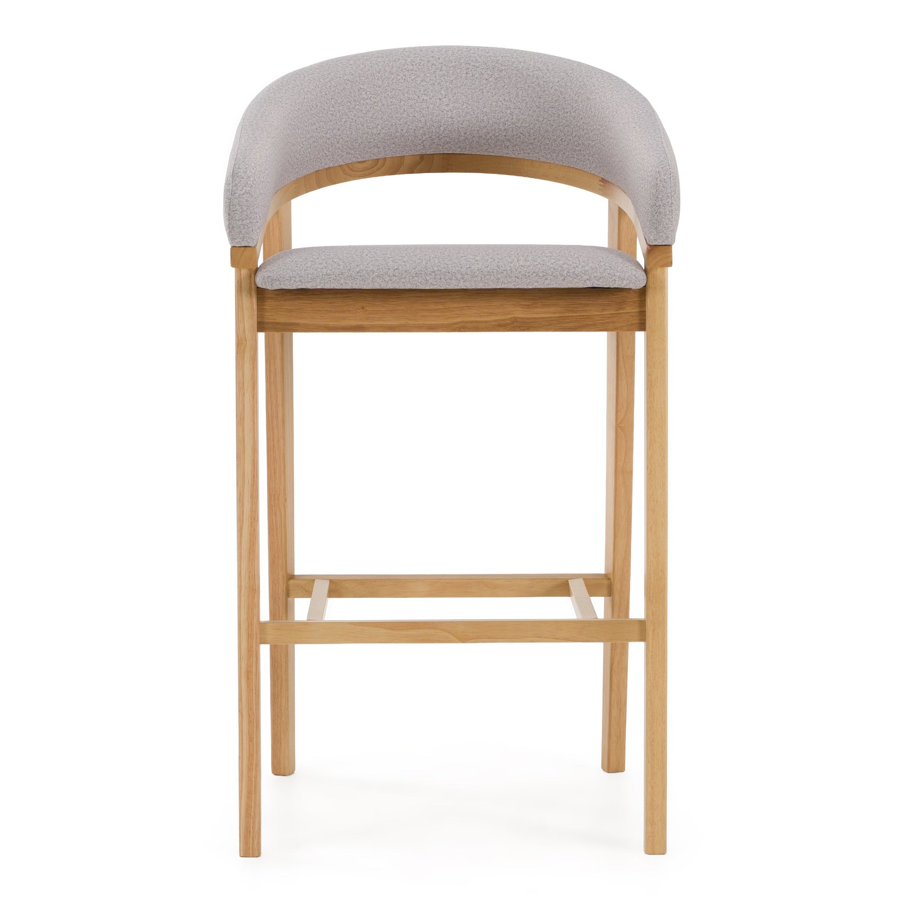 Truman - Mid-Century Modern Grey + Natural Oak Bar Chair (Set of 2)