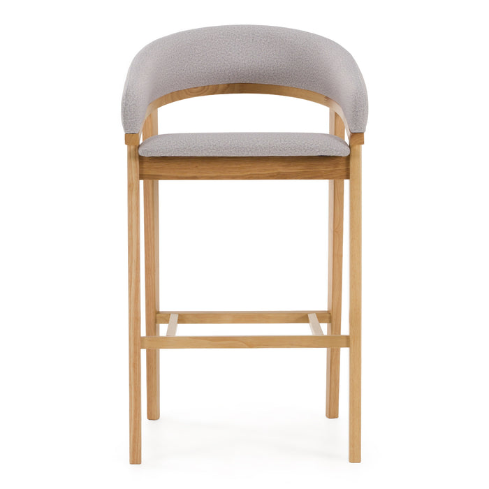 Truman - Mid-Century Modern Grey + Natural Oak Bar Chair (Set of 2)