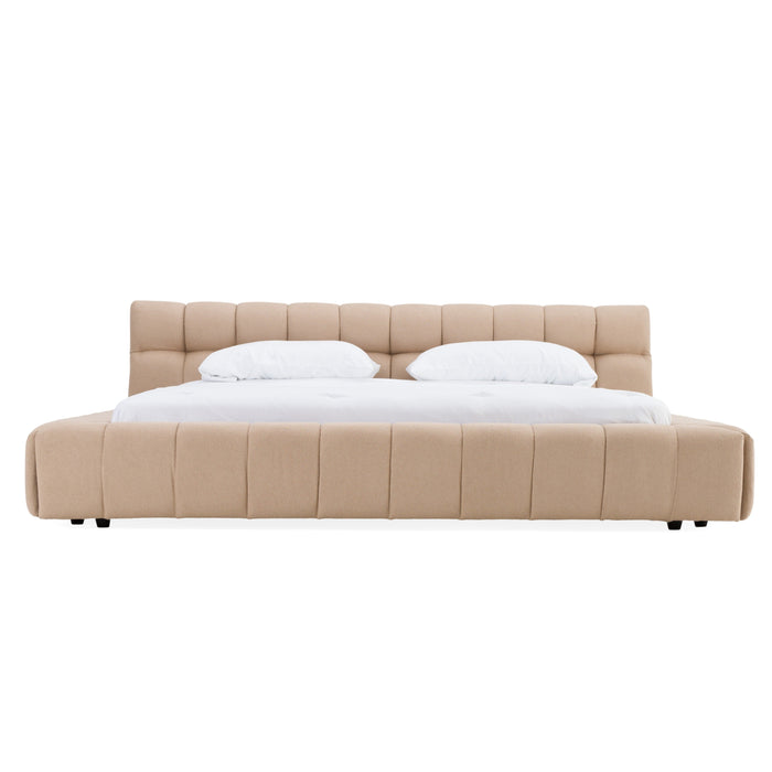 Tyree - Modern Tufted Sand Fabric Bed